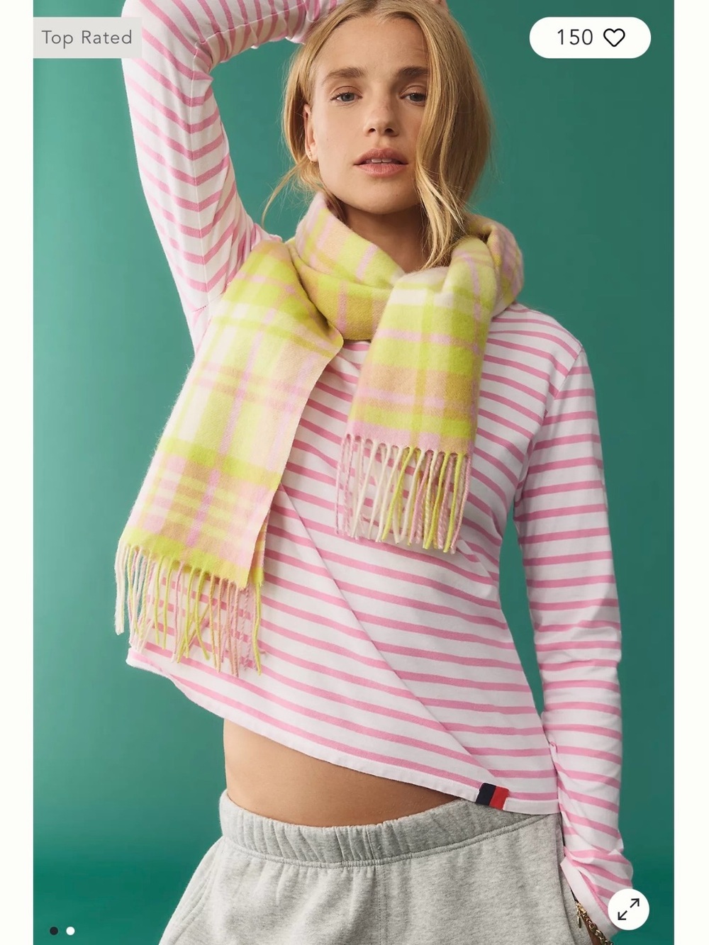 Maeve Lightweight Plaid Wool Scarf